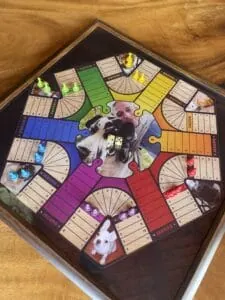 Diversión familiar con juego de mesa de Monopoly para mascotas en madera.