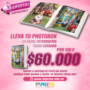 Photobook 15x20 en papel fotográfico con promoción especial en Impress.